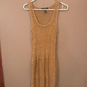 Long knit dress with slip